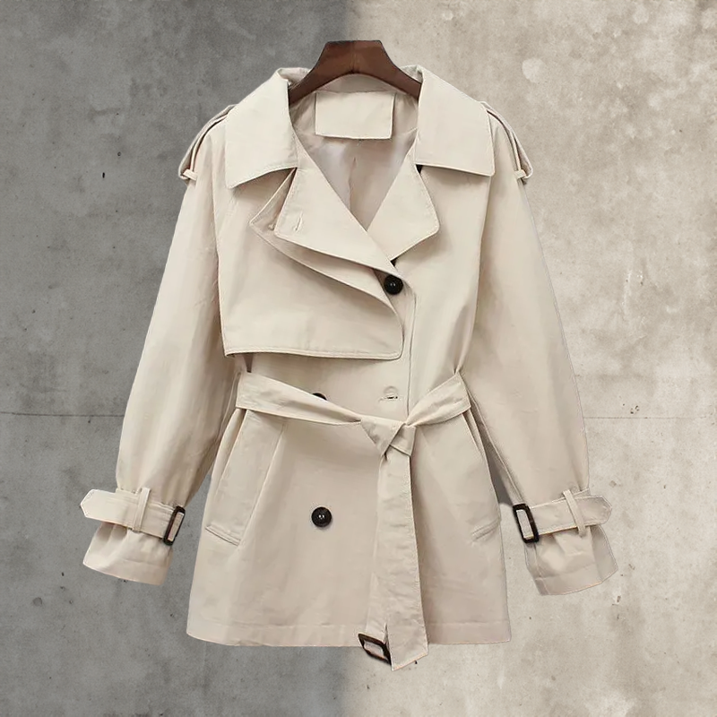 EB | Damen Doppelt-Gehängter Trenchcoat mit Gürtel