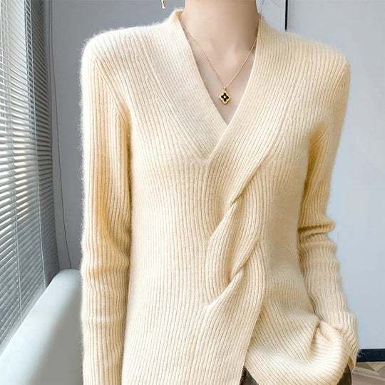 EB | Pullover aus mit gedrehtem V-Ausschnitt für Damen