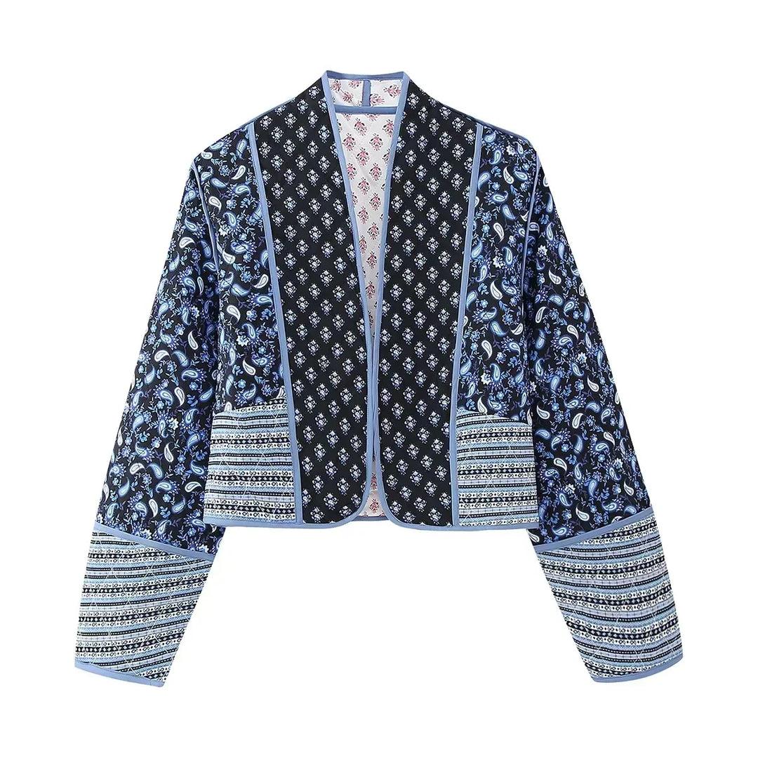 EB | Vintage-Patchwork-Blumenjacke für Frauen