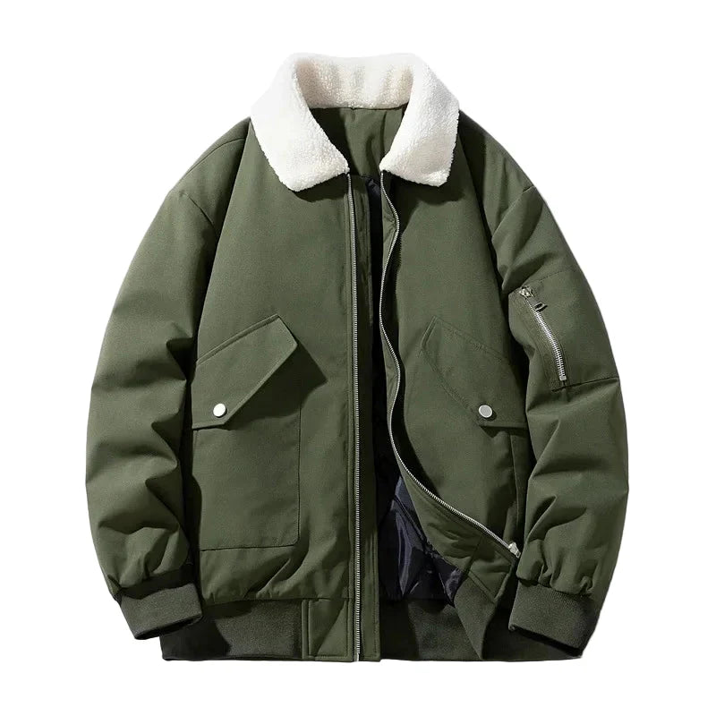EB | Winter Bomberjacke mit Modischem Lammfellkragen - Lässiger Stil für Kalte Tage