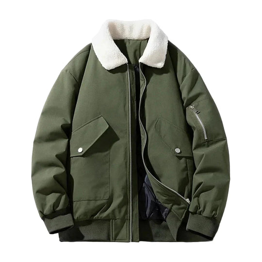 EB | Winter Bomberjacke mit Modischem Lammfellkragen - Lässiger Stil für Kalte Tage
