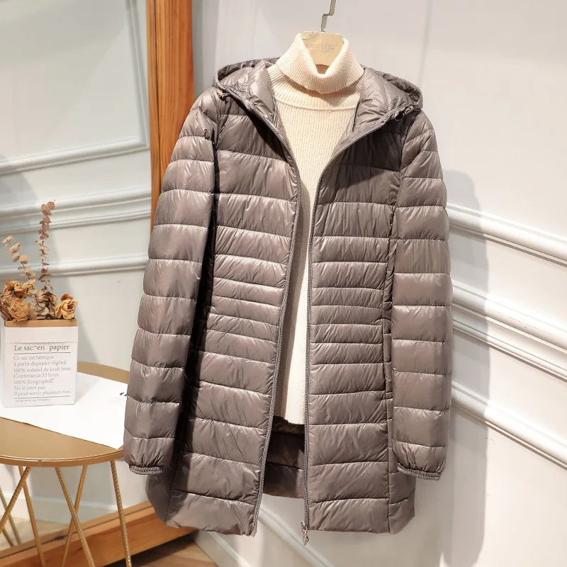 EB - Lange Daunenjacke für Frauen mit Kapuze