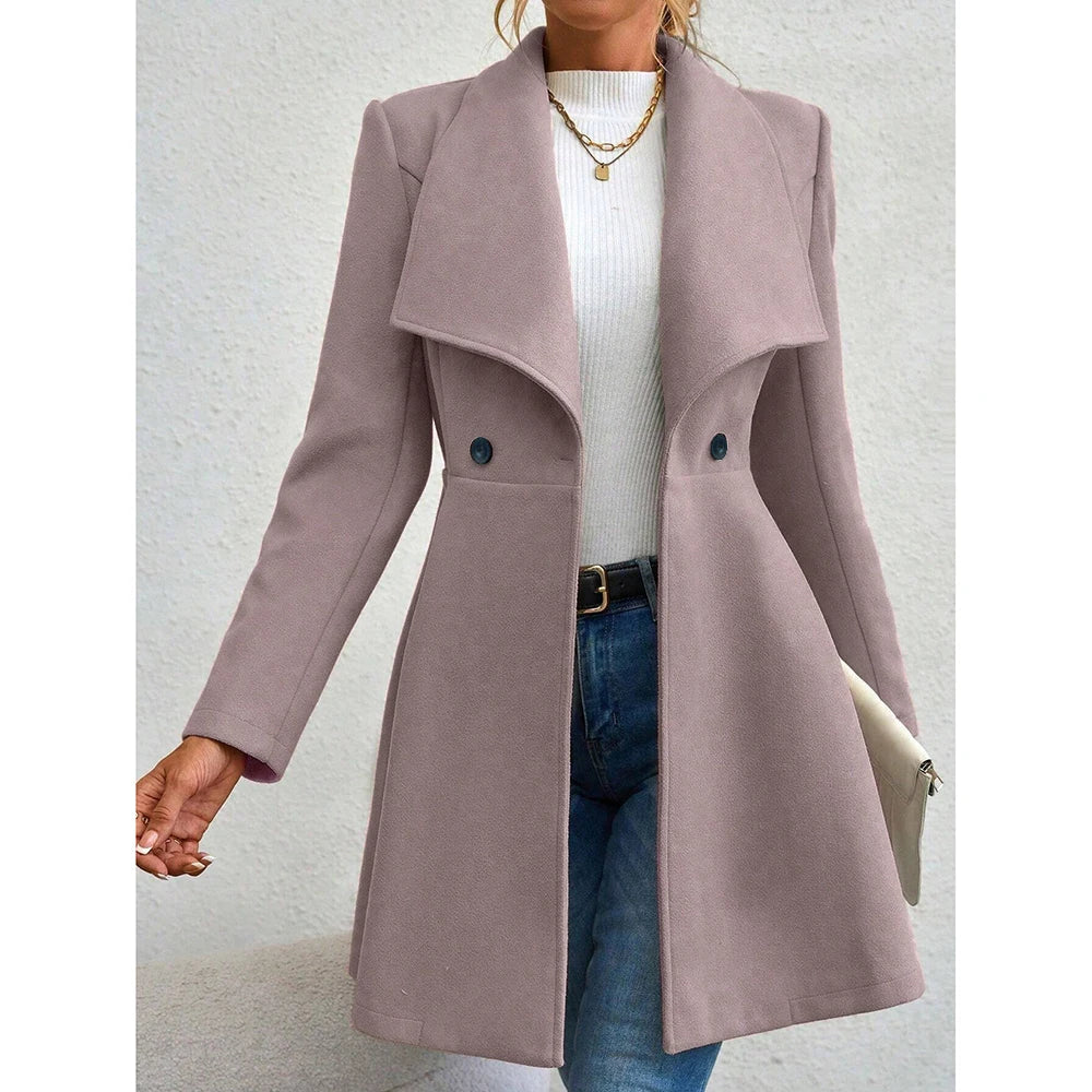 EB | Elegante Wollmantel mit Taillenschnitt Weicher Wollmix Klassisch und Sofistiziert