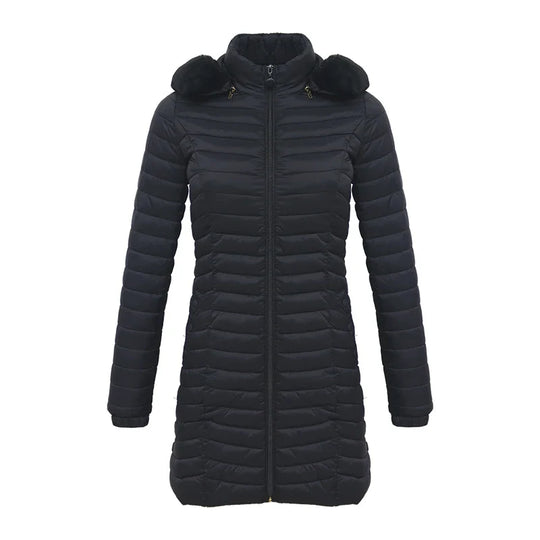 EB | Slim Fit Winter Puffer Jacke mit Pelzkapuze