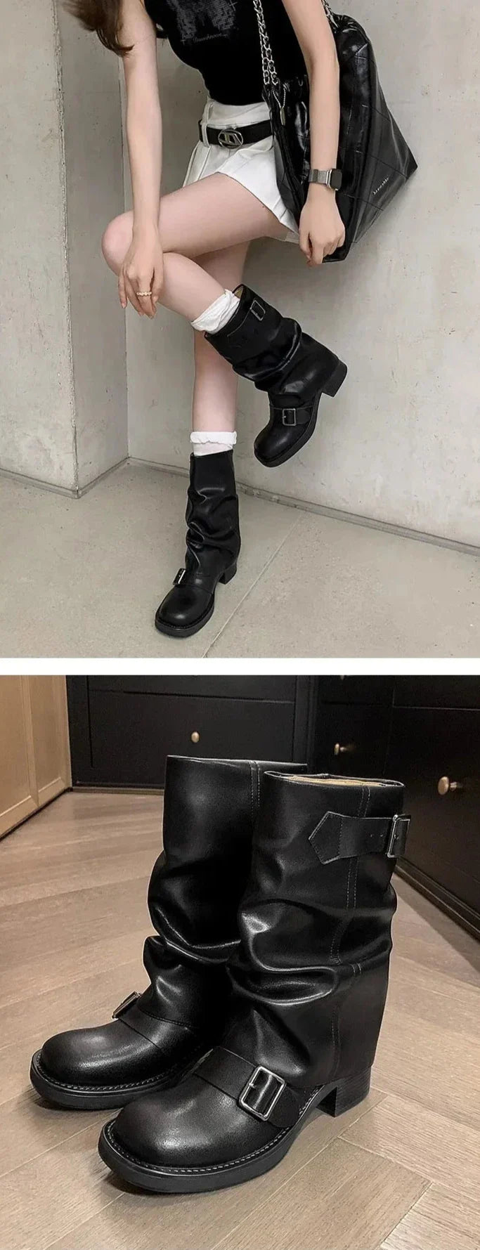 EB | Falten Mid-Calf Stiefel