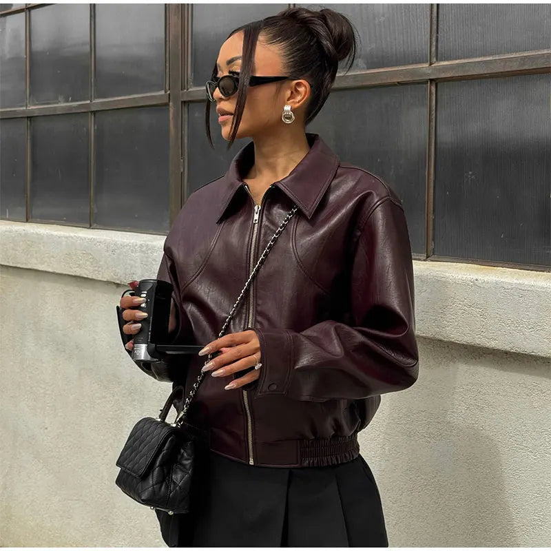 EB | Eco-Leder Vintage Bomberjacke