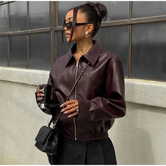 EB | Eco-Leder Vintage Bomberjacke