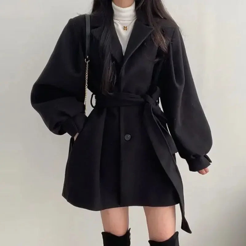 EB | Damen Trenchcoat mit Gürtel Langarm