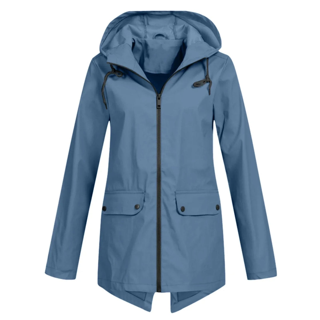 EB | Lässige Wasserdichte Damenjacke mit Kapuze und Reißverschluss Ideal für Herbst Winter