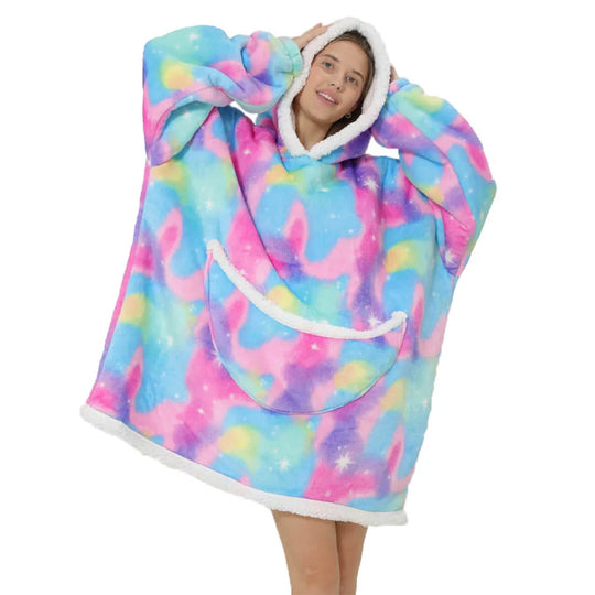 EB | Übergroße Fleece-Decke mit Kapuze und Taschen