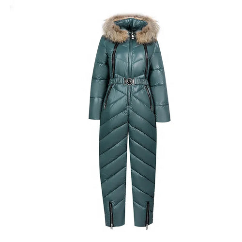 EB | Lässiger Winter Skianzug mit Pelzkragen Für Frauen