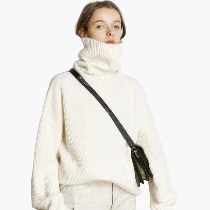 EB | Oversized Stil Rollkragenpullover für Freizeit und Büro