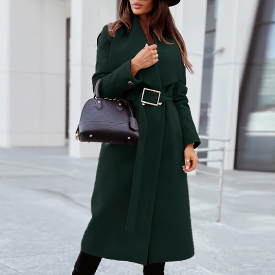 EB | elegante lange Damenjacke mit Gürtel