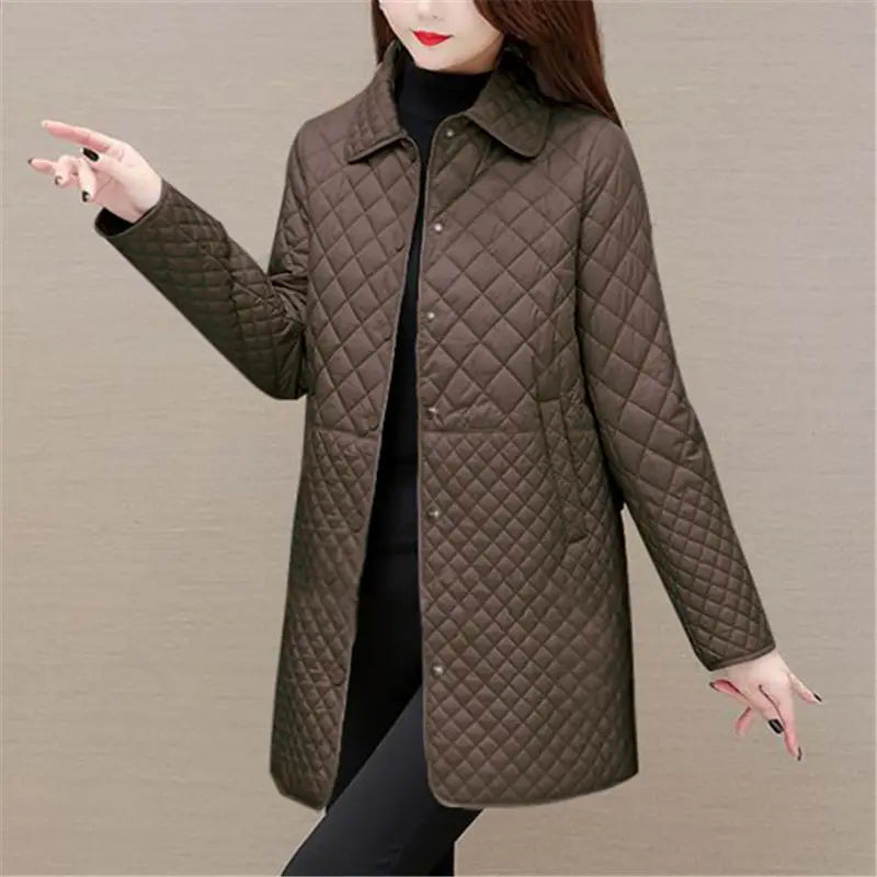 EB | Damen Steppjacke Mit Karomuster