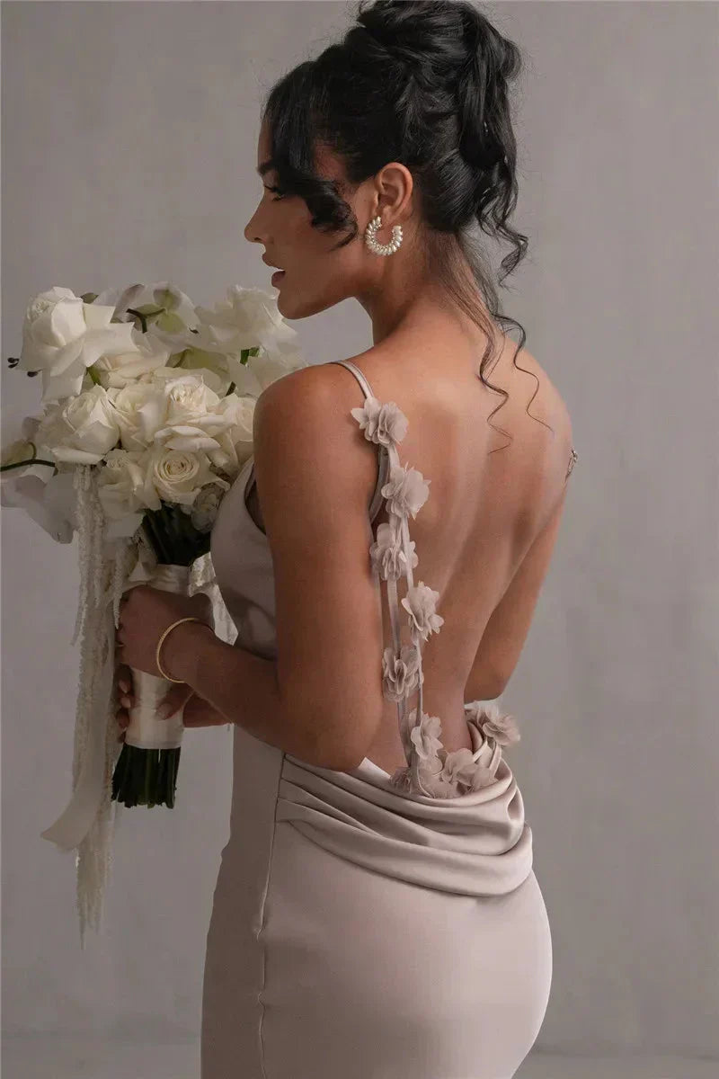 EB | Satin Kleid mit Blumen