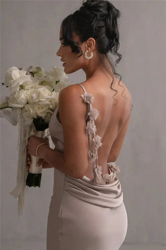 EB | Satin Kleid mit Blumen