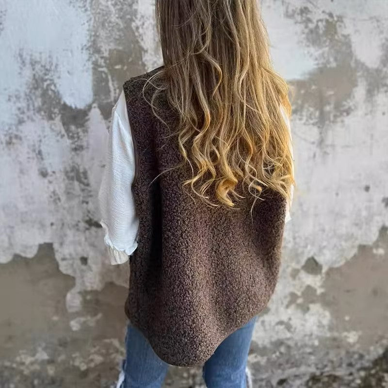 EB | Damen Fleece Weste Mit Knöpfen Und Taschen | Perfekt Für Herbst & Winter