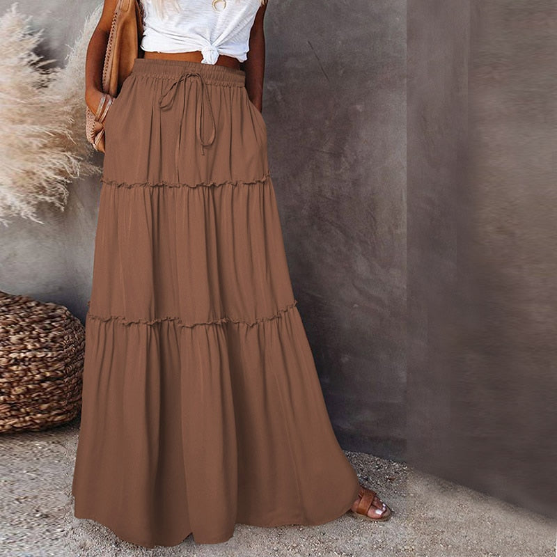 EB | Langer Hochtaillierter Maxi Rock