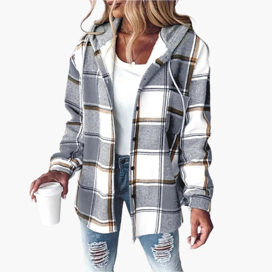 EB | Karierte Freizeitjacke mit Kapuze - Lässiger Herbst- und Winterstil