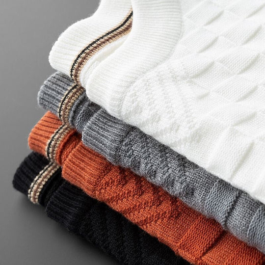 EB | Stylischer Herbst Waffelstrick Pullover mit Rundhalsausschnitt für Männer