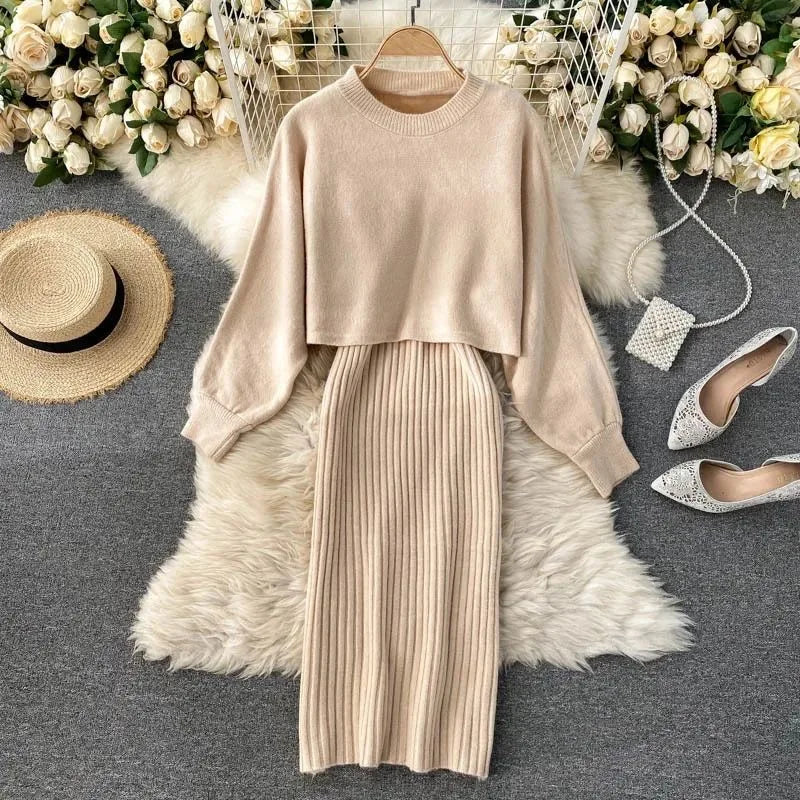 EB | Strickkleid und Pullover Set für Damen