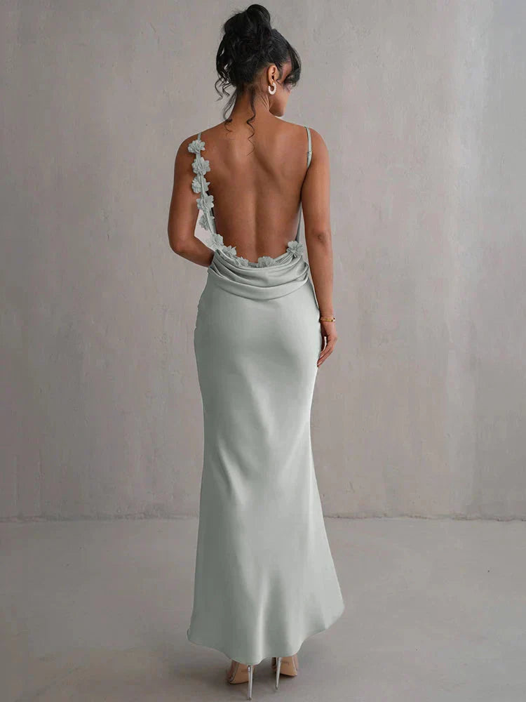 EB | Satin Kleid mit Blumen