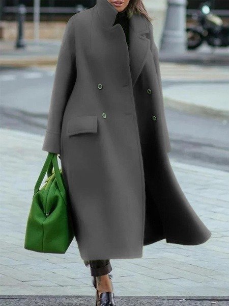 EB | Eleganter Damenmantel Winterjacke mit Doppelknöpfen