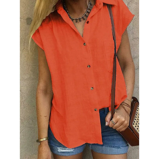 EB | Baumwollbluse mit Knopfleiste