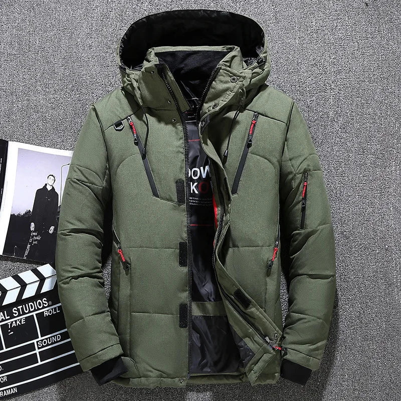EB | Herren-Winterjacke - Warme, Schlanke Daunenjacke mit Kapuze