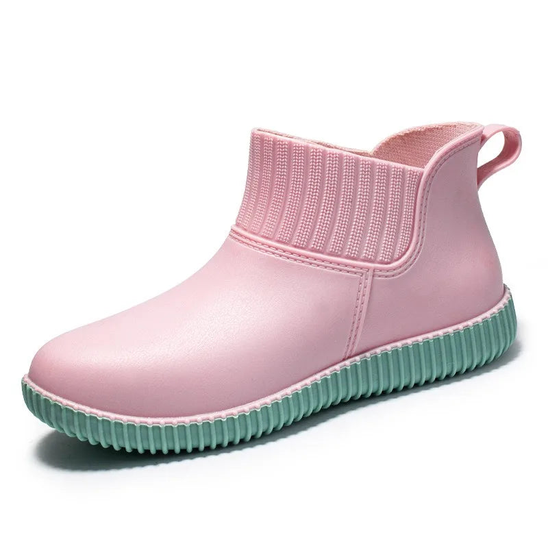 EB | Damen wasserdichte Gummistiefel mit gestricktem Schaft & rutschfester Sohle