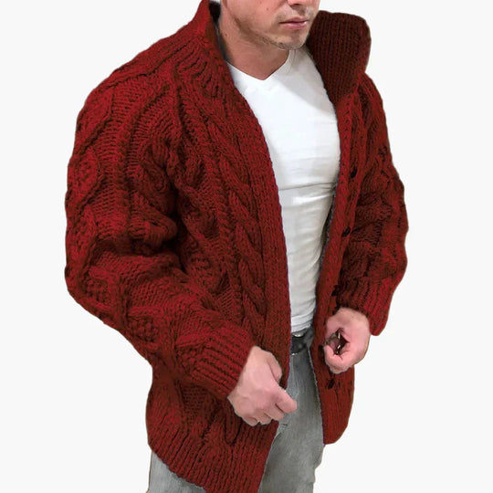 EB | Strickjacke mit Zopfmuster - Stilvolle Grobstrickjacke für Freizeit und Alltag