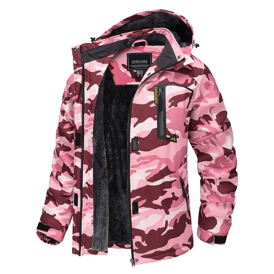 EB | Dicke Kapuzen Camo Skijacke