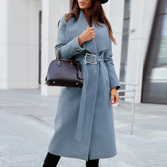 EB | elegante lange Damenjacke mit Gürtel