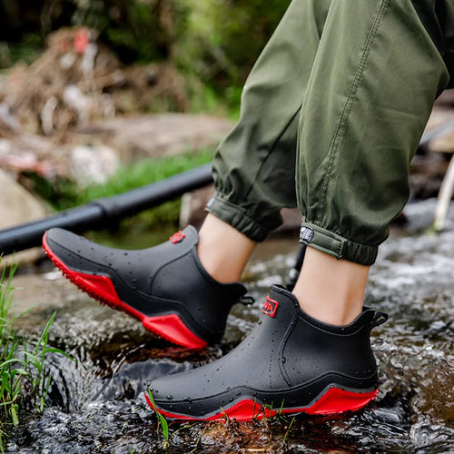 EB | Damen knöchelhohe wasserdichte Gummistiefel mit rutschfester Sohle