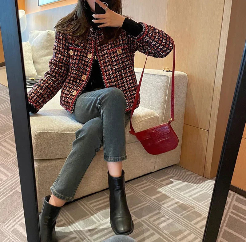 EB | Elegante Kariertes Kurzjacke