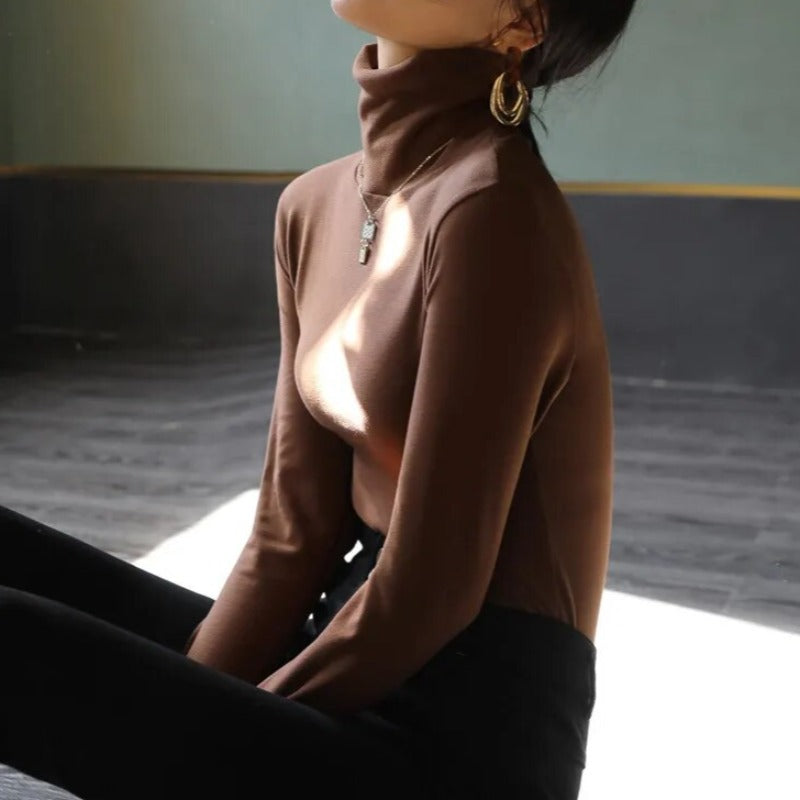 EB - Samt Rollkragenpullover für Frauen