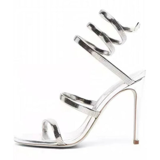 EB | Eilyken Sommer Straßenstil Knöchelriemen Offene Zehe Schmale Riemen Damen Sandalen Dünne Hohe Absätze Stripper Sexy Bankett Schuhe