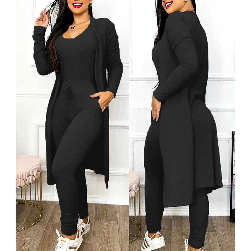 EB | Damen 3 Teiliges Loungewear Satz mit Jacke