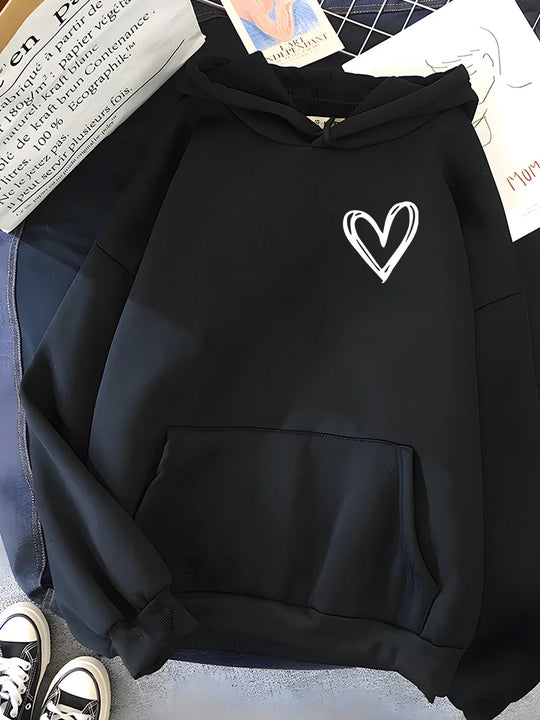 EB | Hoodie mit Herzprint Polyester Komfortabel und Trendy