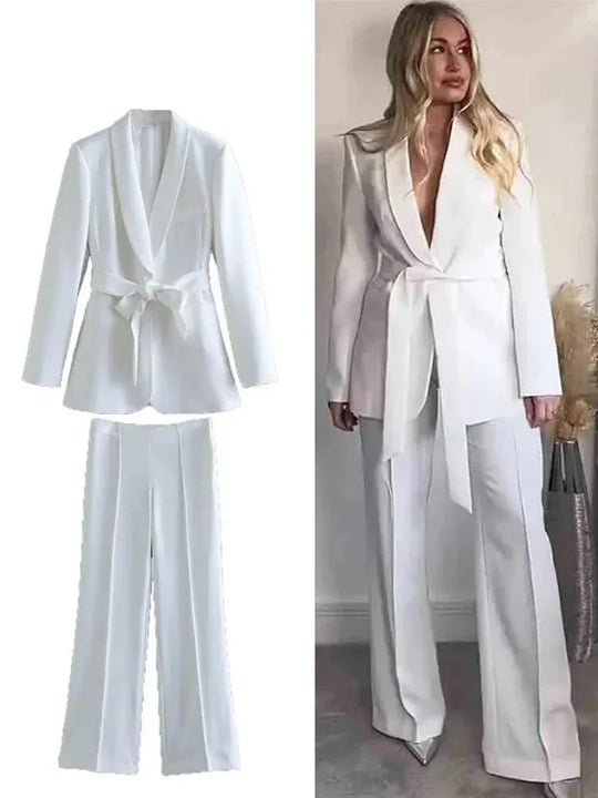 EB | Stilvolle Blazer Set Für Damen - Blazer+Hose