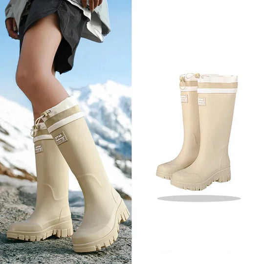 EB | Damen wasserdichte Retro-Look Gummistiefel mit rutschfester Sohle