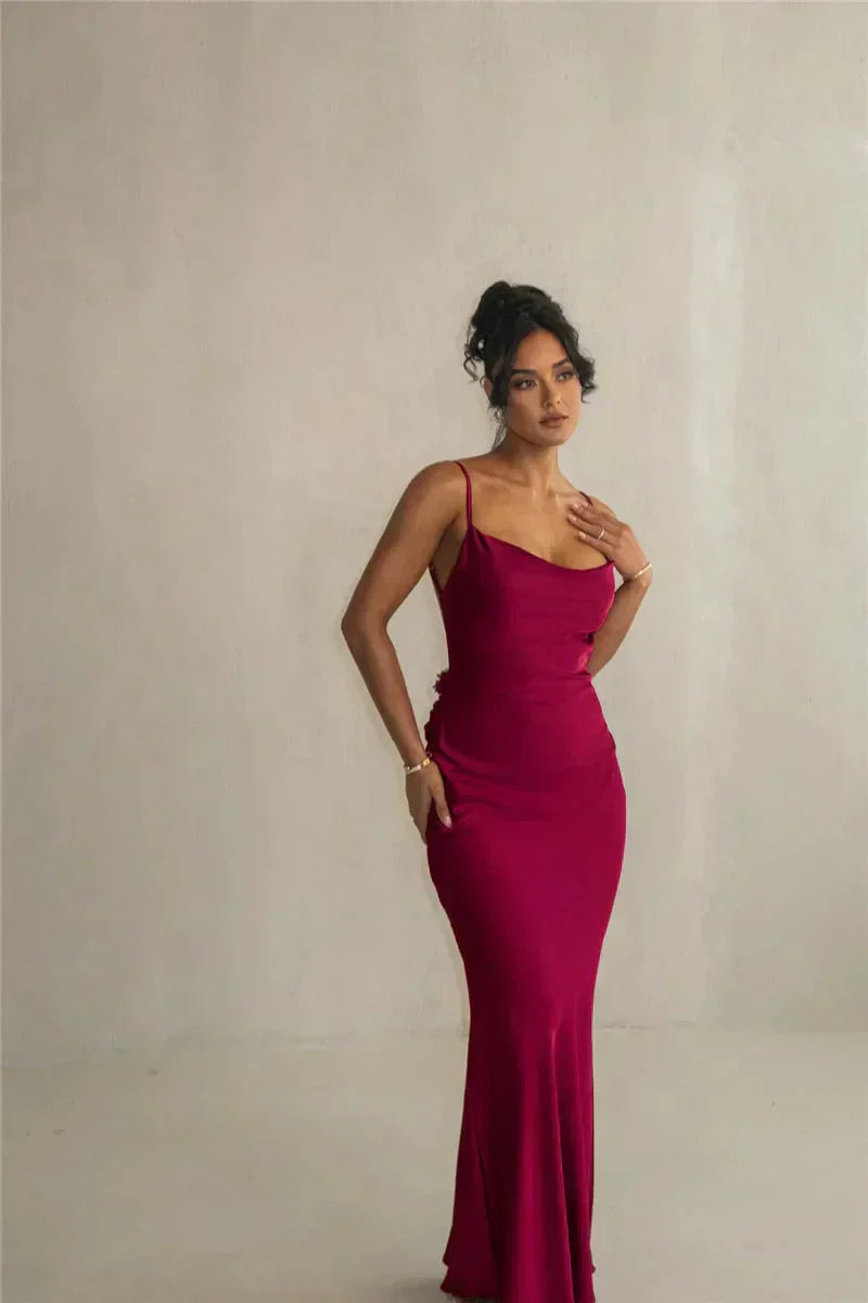 EB | Satin Kleid mit Blumen