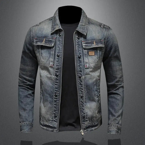 EB | Jeansjacke für Herren mit Knopfverschluss und Vorderen Taschen