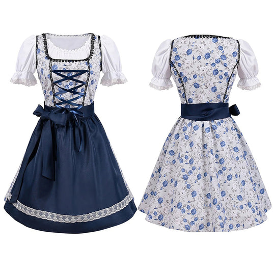 EB | Kurzärmelig Spitze Oktoberfest Kleid mit Schürze