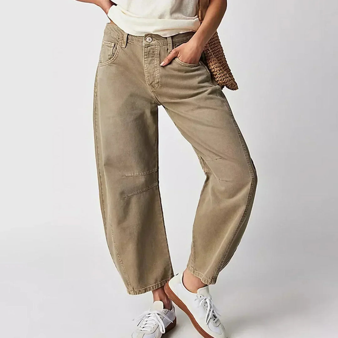 EB | Damen Trendy Weite-Bein Hose Denim