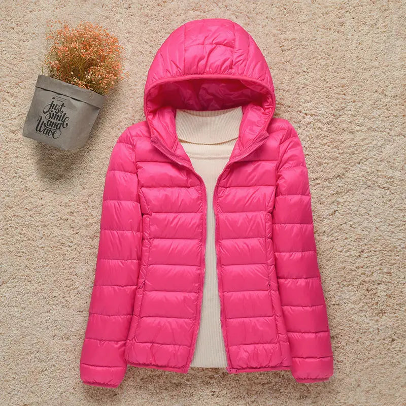 EB | Winterjacke mit Reißverschluss und Kapuze und Langen Ärmeln - Winter