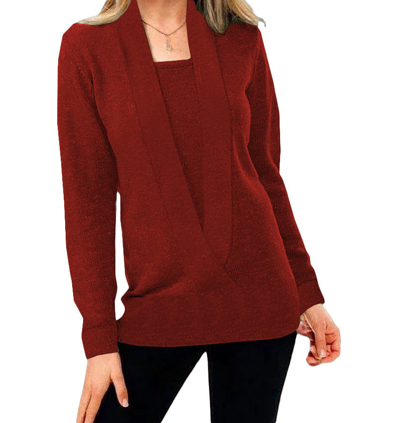 EB | Eleganter Strickpullover mit tiefem Ausschnitt