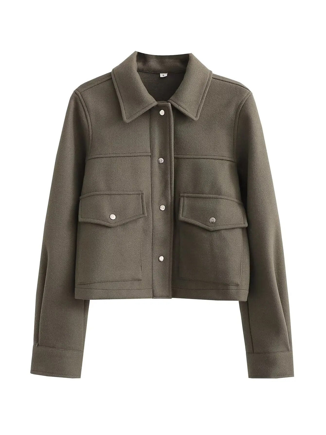 EB | Elegante Jacke mit farbigem Kragen und Hebe für Damen