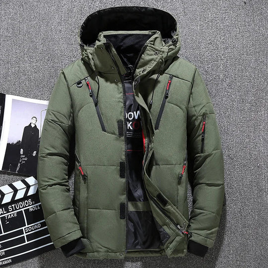 EB | Herren-Winterjacke - Warme, Schlanke Daunenjacke mit Kapuze