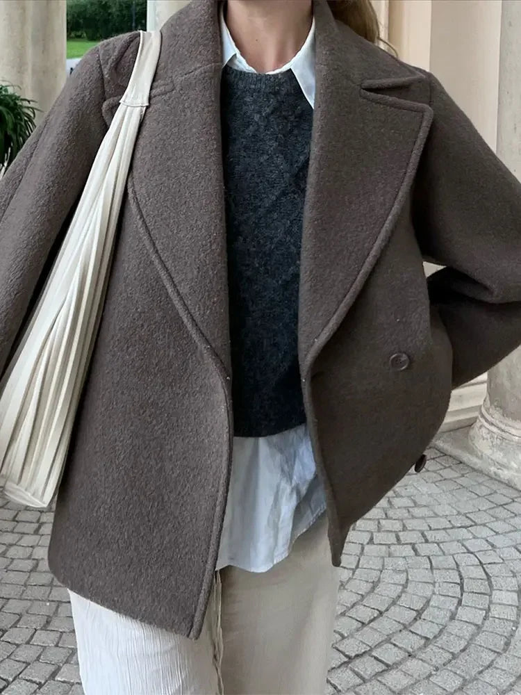 EB | Damen Oversized Doppelreihiger Mantel